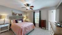 Upgraded carpet with luxurious padding in the large, primary bedroom