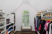 Unique dressing room and closet additionally from main primary walk in closet