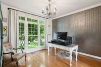 Just look at the windows and view from this office...makes working from home oh so doable!