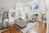 Speaking of being together, this living area with gas fireplace is the perfect place to get caught up from your day.