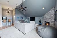 Another view...and the stack stone gas fireplace is so inviting in the colder months.