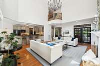 The open kitchen with bar height seating is another great place to mingle.