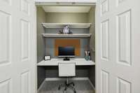 This is a second closet in bedroom 5...as you can see, they converted it into another office/homework area.