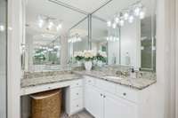 Built-ins and vanity area.