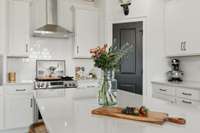 Tiled Backsplash entire wall above stove
