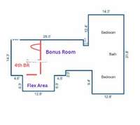 Proposed 4th BR plan for 2nd level.  Seller will finish 4th Bedroom, upon request.