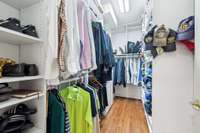 Walk-in closet with custom shelving