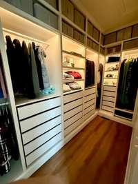 Great lighting within the closet areas so you can easily see your things!