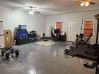 bonus room is being used as an office/work out room