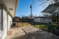 Patio and storage building
