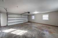 Interior of XL 2 car garage