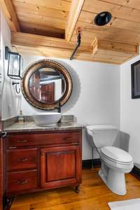 Half bath in the hallway for guests