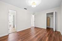 Extra large closet and bathroom access in front bedroom
