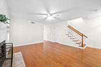 Living room with beautiful hardwood floors