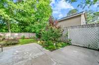 Fully fenced in backyard