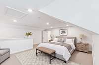 Upstairs bonus as a bedroom virtual staging