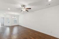 Living room and dining room