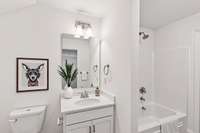 Virtual staging upstairs bath