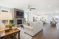 Open floorplan perfect for entertaining! 3 fireplace design options in your great room!