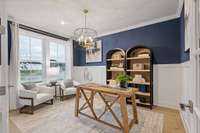 Dedicated study downstairs featuring beautiful 8' French doors.