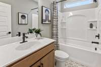 2 full bathrooms upstairs.