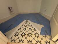 Dressing up the laundry room with fun tile.