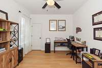 This home checks all the boxes.  This bedroom is located on the main level currently being used as an office.