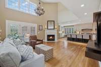 The living room is a stunning centerpiece of the home, featuring soaring cathedral ceilings. 2640 Chesterfield Ct. Murfreesboro, TN 37129