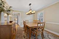 The dining room offers an intimate yet elegant setting, perfect for both everyday meals and special gatherings. 2640 Chesterfield Ct. Murfreesboro, TN 37129
