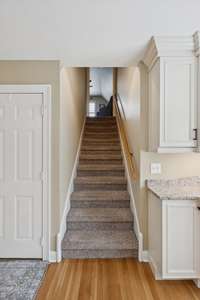 The staircase leads to a private upstairs retreat, offering a quiet and secluded room ideal for a guest suite, home office, or media space. 2640 Chesterfield Ct. Murfreesboro, TN 37129