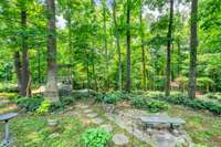 SELLERS WERE MASTER GARDENERS AND LOVINGLY INSTALLED ALL THE LENTEN ROSES, SHRUBS,HOSTAS AND PATHWAYS OVER THE PAST 20+ YEARS.