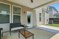 Fully fenced back yard with covered patio and extended patio! A quiet place to relax!