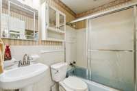 Full bathroom with pedestal sink and combo shower/tub! 101 Bane Dr.  Smyrna, TN 37167