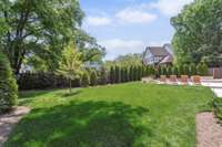 Abundance of green space in the back yard