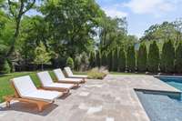 Spacious hardscape for furnishings