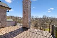 Enjoy the Open Air from The Second Floor Sun Deck Overlooking the Hills of Brentwood and Private Backyard