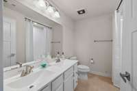 Double Vanity sinks with bathtub/shower combo
