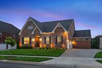 This stately all-brick home offers single-level living, easy maintenance and peaceful, private views.  Easy access to I-65, only 13 minutes, and also only 13 minutes to a grocery store.