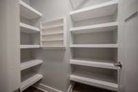 Large pantry with custom built-ins!