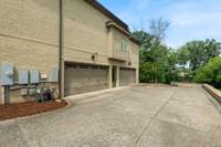 Dual car garage with remote access makes driving home a breeze.