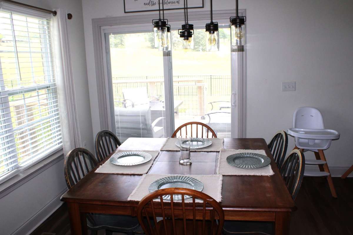 Dining area with beautiful views.