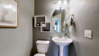 Main level half bath for guests