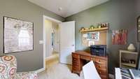 Dedicated office with closet
