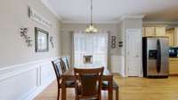 Dining opens to deck and backyard