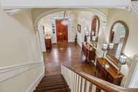 View from the upstairs landing towards the front door