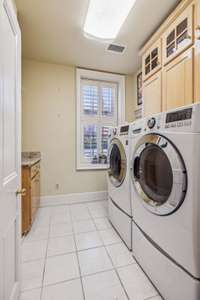 Laundry room on main level, back hallway