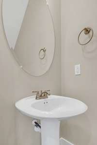 Convenient guest half bath on main