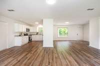 Large Open Floor Plan: Living Room, Kitchen and Dining Room