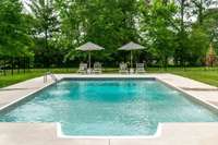 The back pool area is totally fenced in. The 20x40 pool was installed in 2017