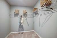 Primary walk-in Closet -The Picture is of a model.